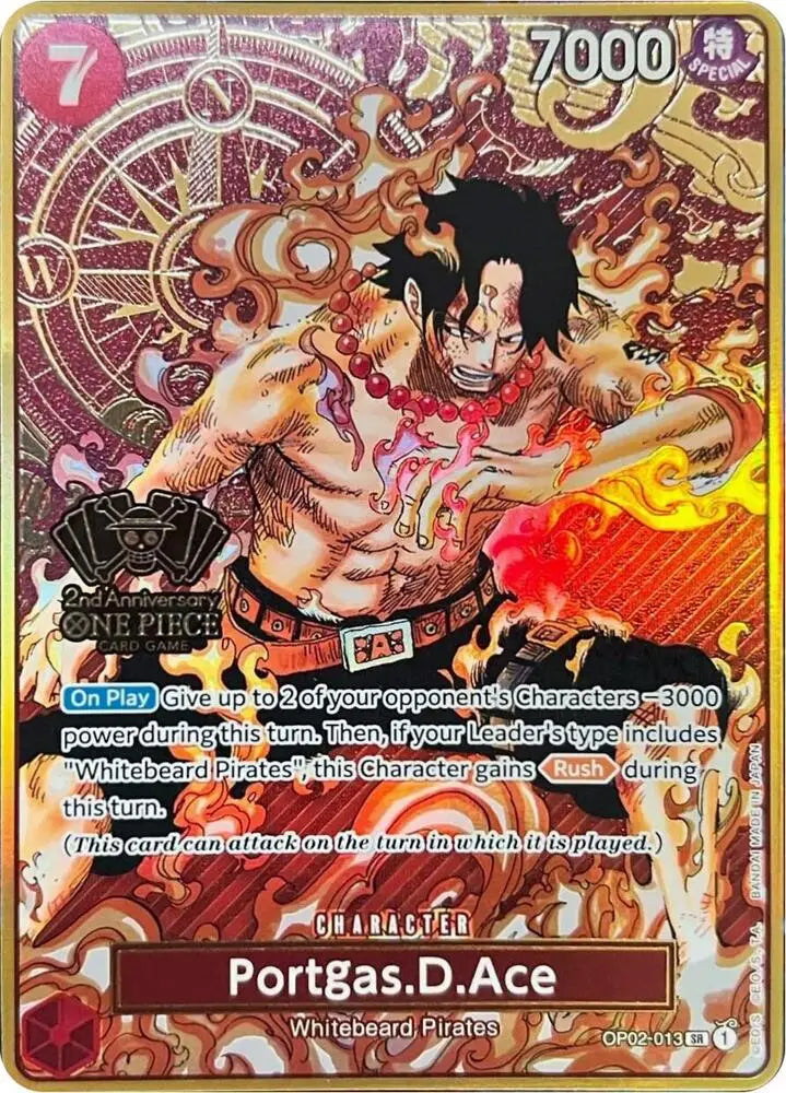 Portgas.D.Ace (One Piece Japanese Version 2nd Anniversary Set) (OP02-013) [One Piece Promotion Cards]