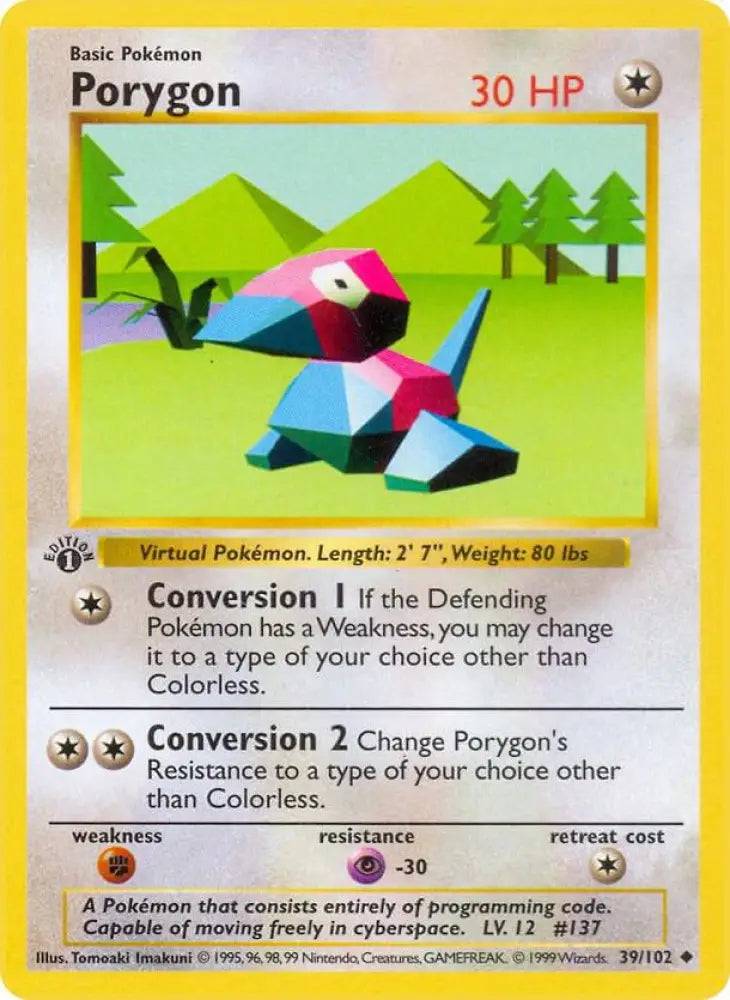 Porygon (039/102) [Base Set Shadowless (1st Edition)]