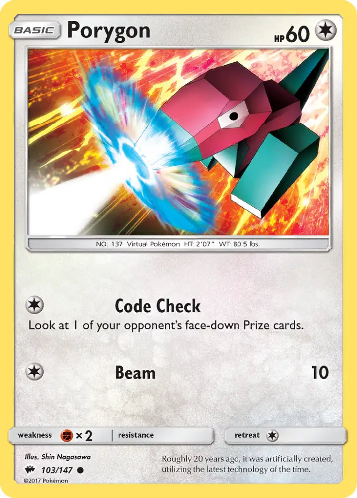 Porygon (103/147) [Sun & Moon: Burning Shadows] - Pokemon Single
