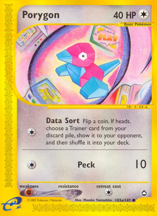 Porygon (103a/147) [Aquapolis] - Pokemon Single