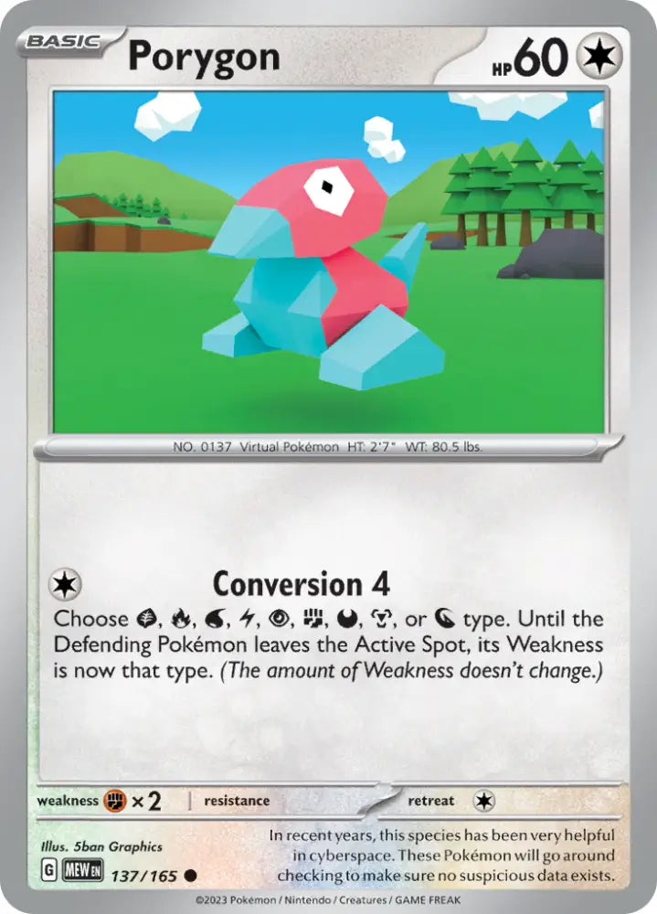 Porygon (137/165) [Scarlet & Violet 151] - Pokemon Single