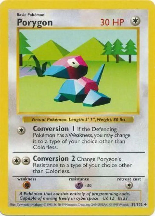 Porygon (39/102) [Base Set Shadowless Unlimited] - Pokemon Single