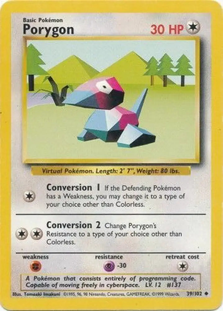 Porygon (39/102) [Base Set Unlimited] - Pokemon Single