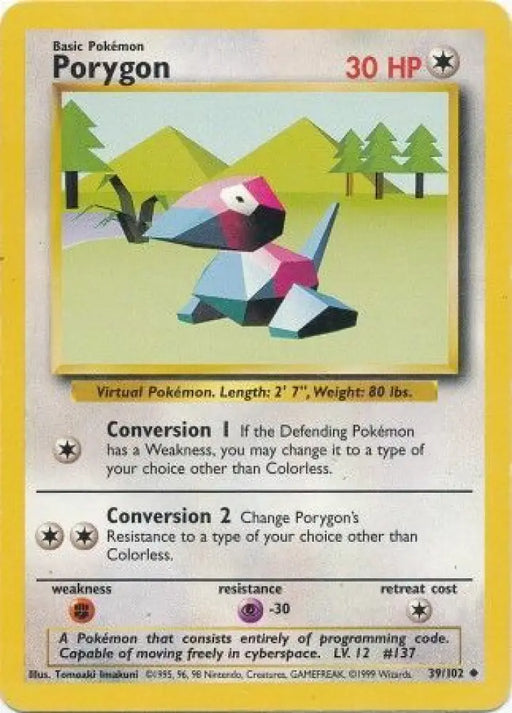 Porygon (39/102) [Base Set Unlimited] - Pokemon Single