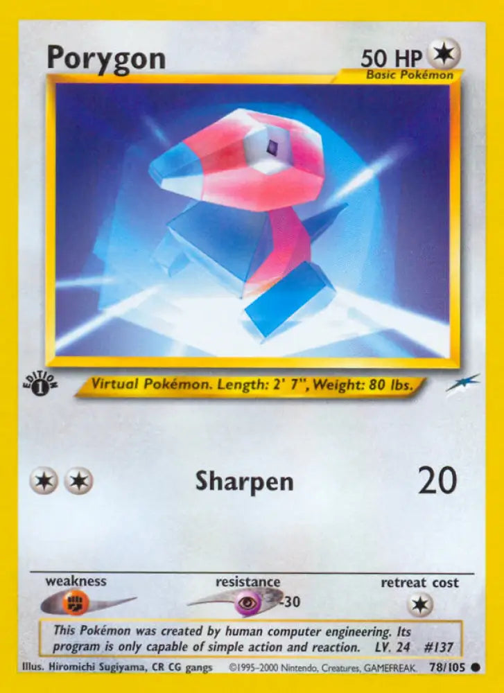 Porygon (78/105) [Neo Destiny 1st Edition] - Pokemon Single