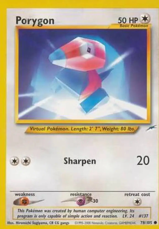 Porygon (78/105) [Neo Destiny Unlimited] - Pokemon Single