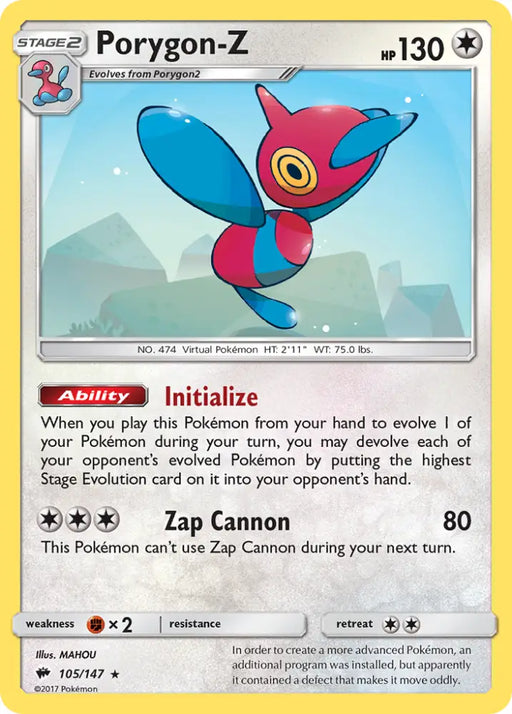 Porygon-Z (105/147) [Sun & Moon: Burning Shadows] - Pokemon Single