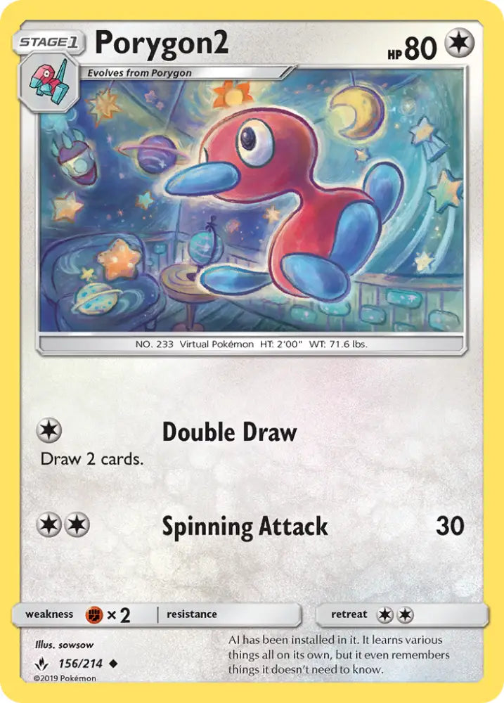 Porygon2 (156/214) [Sun & Moon: Unbroken Bonds] - Pokemon Single