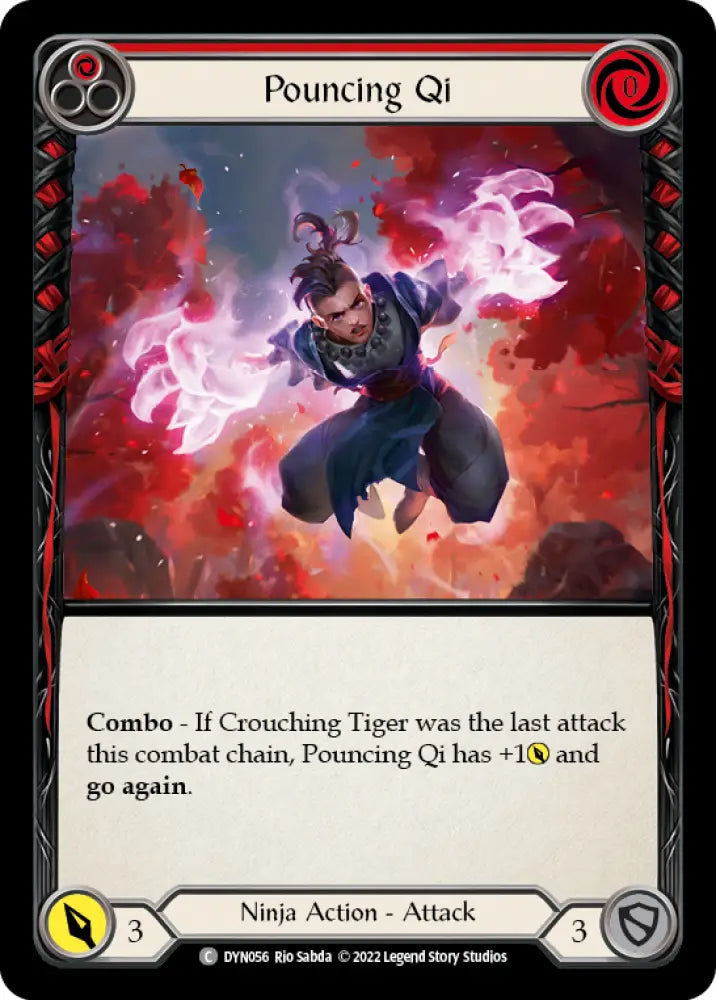Pouncing Qi (Red) [Dynasty] Rainbow Foil - Flesh And Blood Single