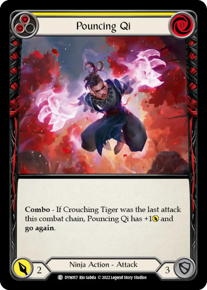 Pouncing Qi (Yellow) [Dynasty] Rainbow Foil - Flesh And Blood Single