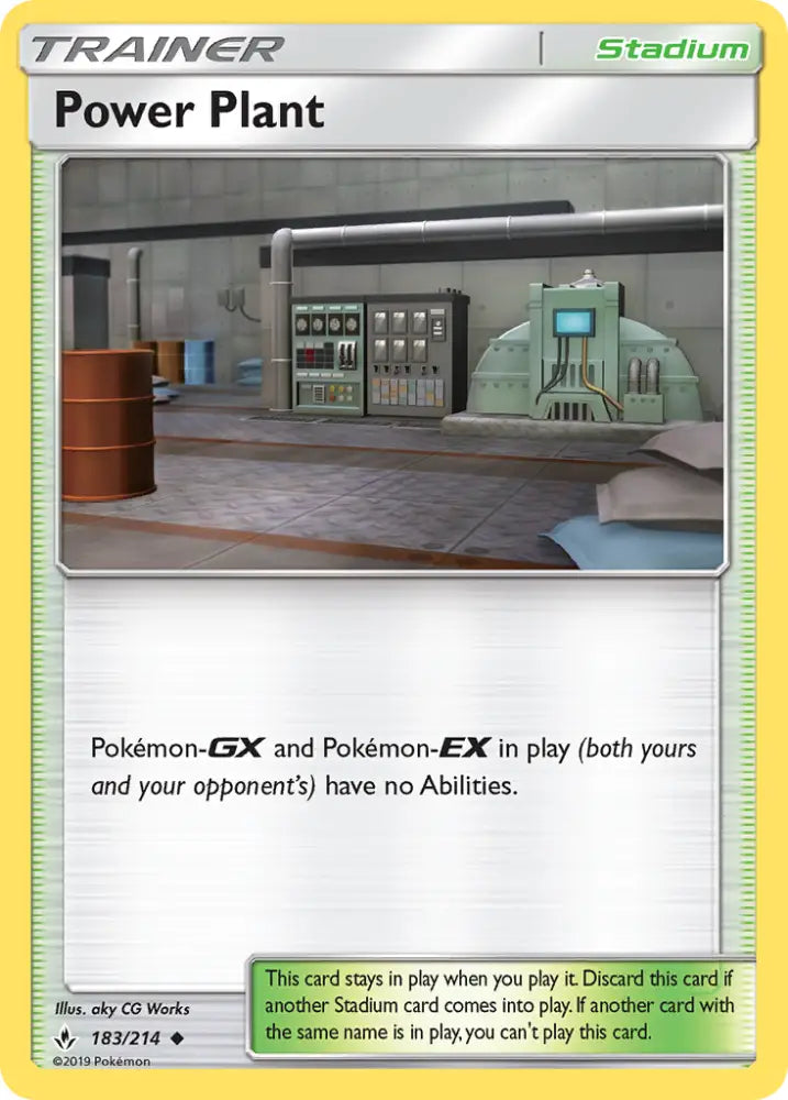 Power Plant (183/214) [Sun & Moon: Unbroken Bonds] - Pokemon Single