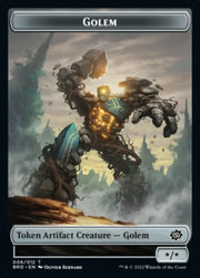 Powerstone // Golem Double-Sided Token [The Brothers’ War Tokens] - MTG Single