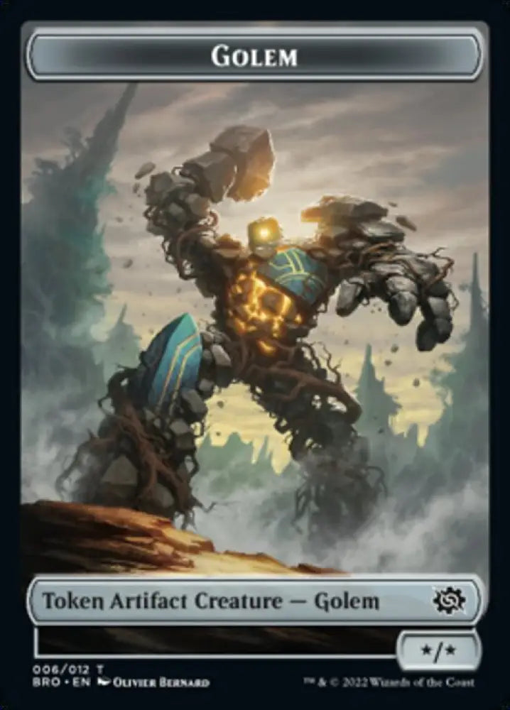 Powerstone // Golem Double-Sided Token [The Brothers’ War Tokens] - MTG Single
