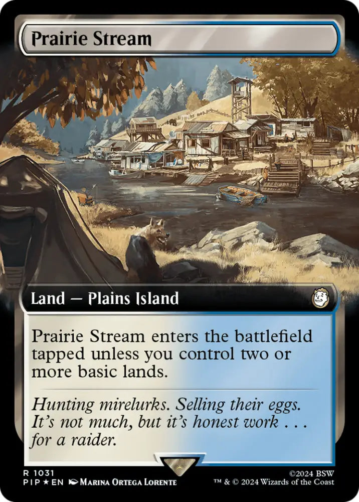 Prairie Stream (Extended Art) (Surge Foil) [Fallout] - MTG Single