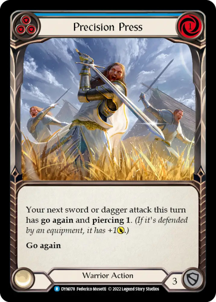 Precision Press (Blue) [Dynasty] Rainbow Foil - Flesh And Blood Single
