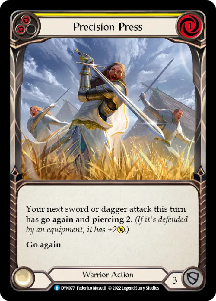 Precision Press (Yellow) [Dynasty] Rainbow Foil - Flesh And Blood Single