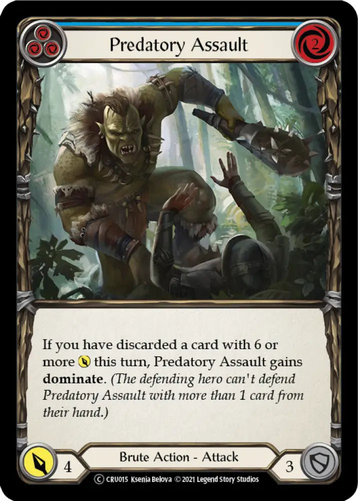 Predatory Assault (Blue) [Crucible of War Unlimited] Unlimited Rainbow Foil - Flesh And Blood Single