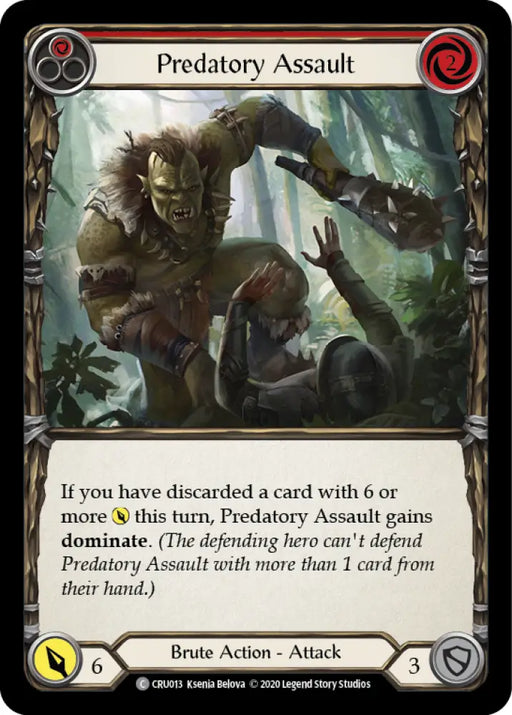 Predatory Assault (Red) [Crucible of War 1st Edition] 1st Edition Normal - Flesh And Blood Single