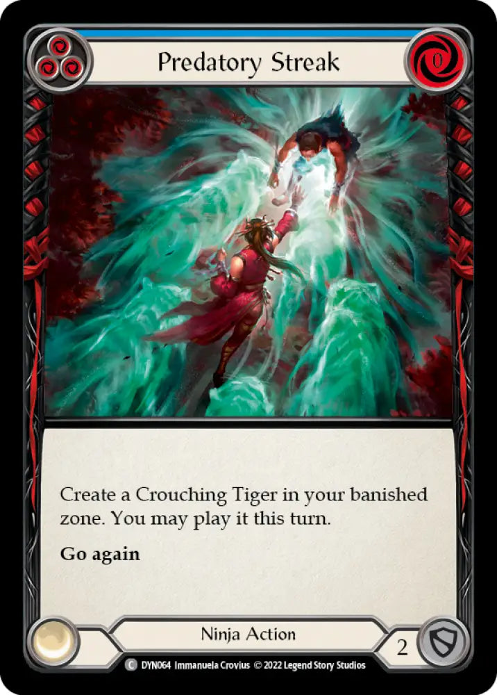 Predatory Streak (Blue) [Dynasty] Rainbow Foil - Flesh And Blood Single