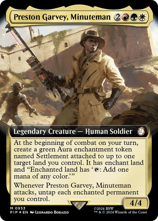 Preston Garvey Minuteman (Extended Art) (Surge Foil) [Fallout] - MTG Single