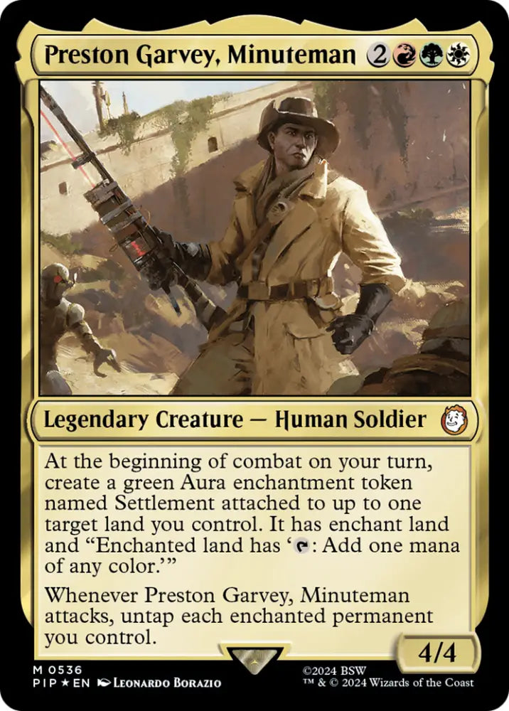 Preston Garvey Minuteman (Surge Foil) [Fallout] - MTG Single