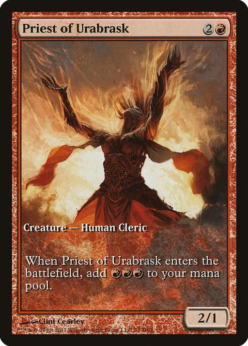 Priest of Urabrask (Game Day) (Full Art) [New Phyrexia Promos] - MTG Single