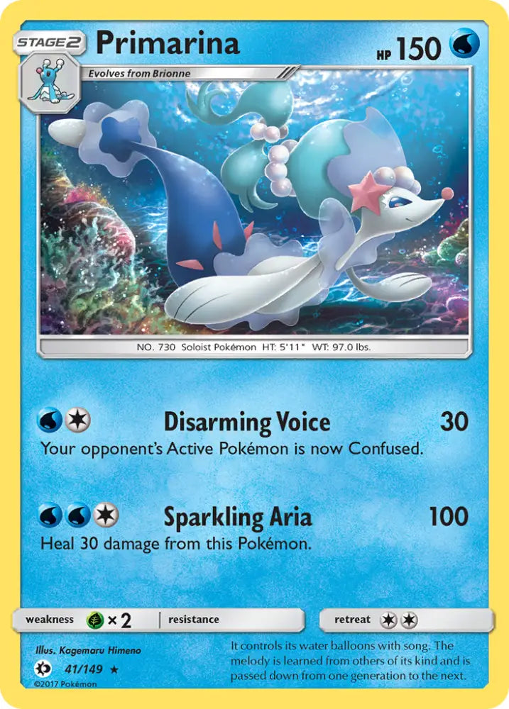 Primarina (41/149) [Sun & Moon: Base Set] - Pokemon Single
