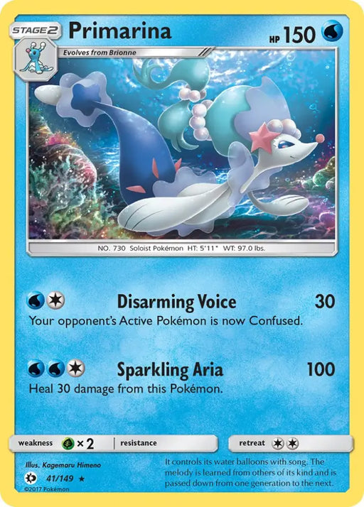 Primarina (41/149) (Theme Deck Exclusive) [Sun & Moon: Base Set] - Pokemon Single