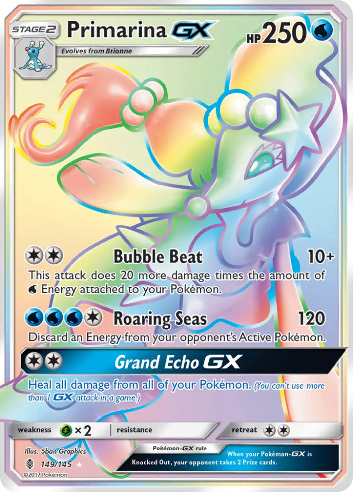 Primarina GX (149/145) [Sun & Moon: Guardians Rising] - Pokemon Single
