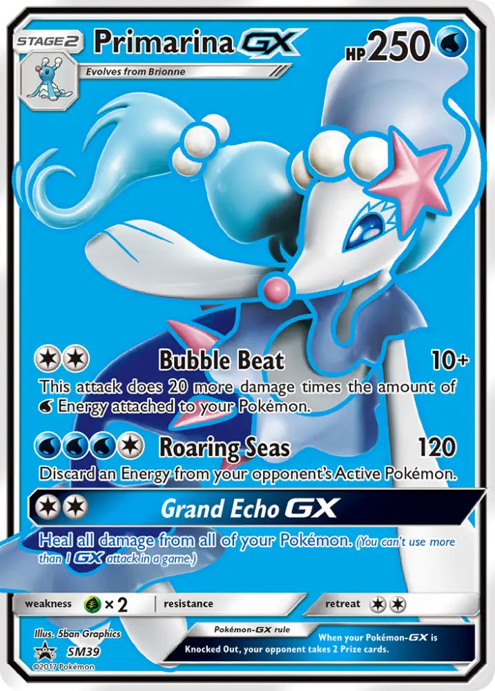 Primarina GX (SM39) [Sun & Moon: Black Star Promos] - Pokemon Single