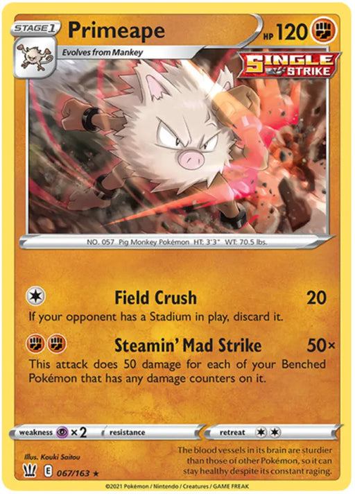 Primeape (067/163) [Sword & Shield: Battle Styles] - Pokemon Single