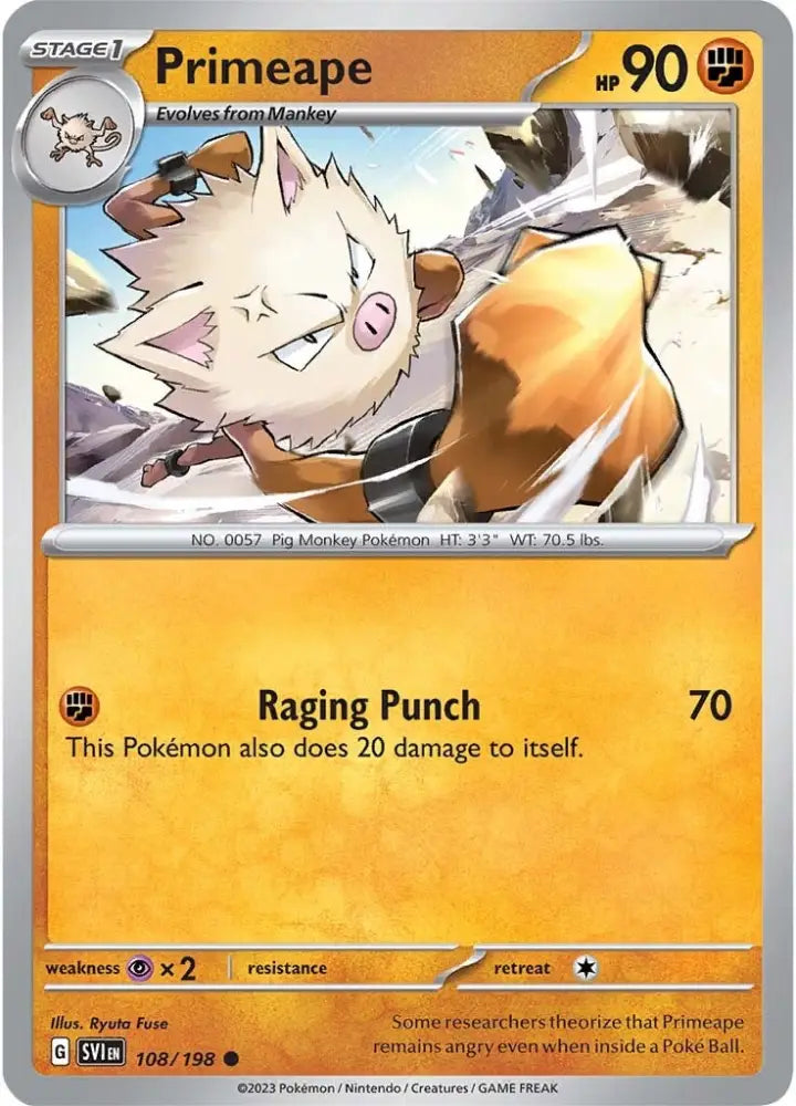 Primeape (108/198) [Scarlet & Violet: Base Set] - Pokemon Single