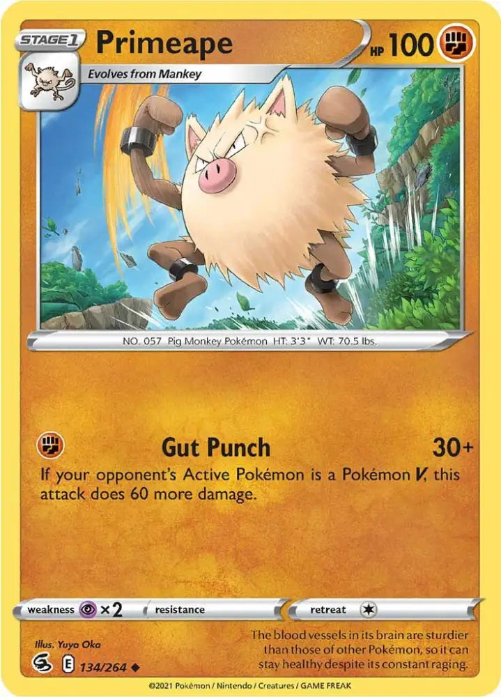 Primeape (134/264) [Sword & Shield: Fusion Strike] - Pokemon Single