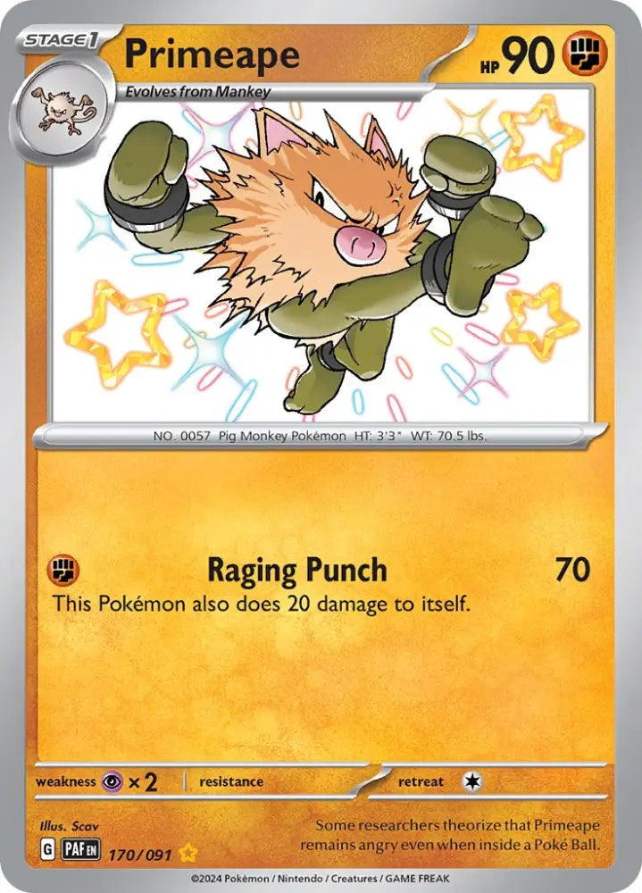 Primeape (170/091) [Scarlet & Violet: Paldean Fates] - Pokemon Single