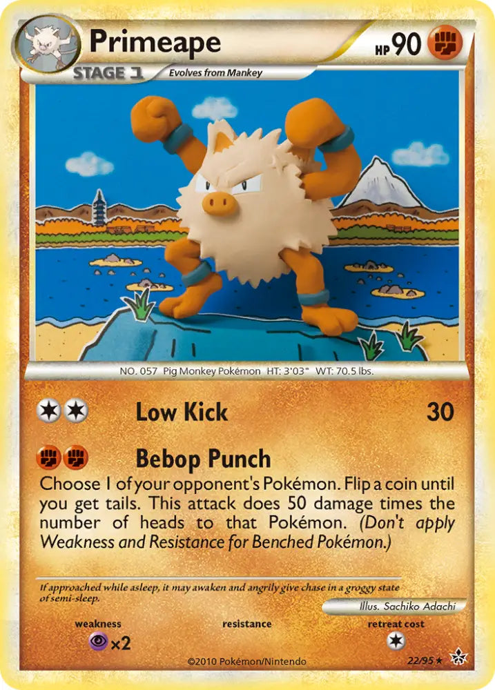 Primeape (22/95) [HeartGold & SoulSilver: Unleashed] - Pokemon Single