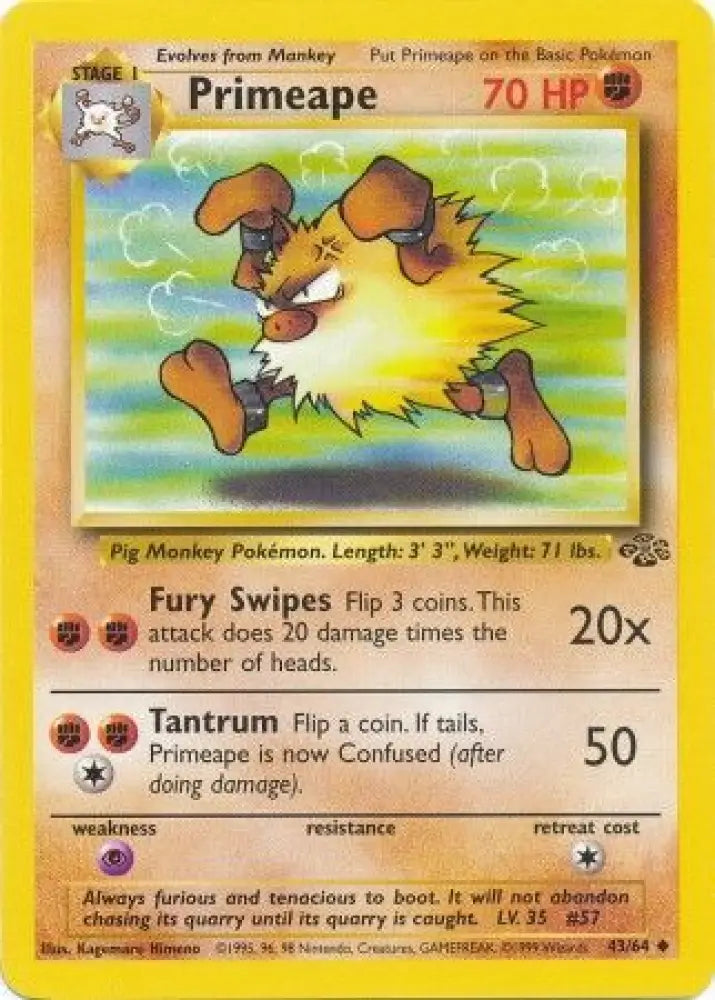 Primeape (43/64) [Jungle Unlimited] - Pokemon Single