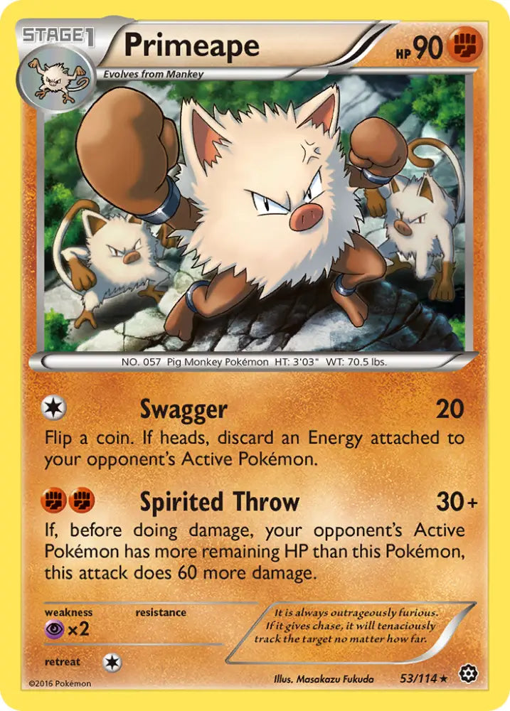 Primeape (53/114) [XY: Steam Siege] - Pokemon Single