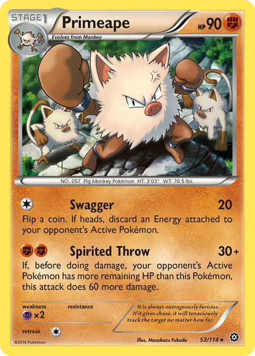 Primeape (53/114) [XY: Steam Siege] - Pokemon Single