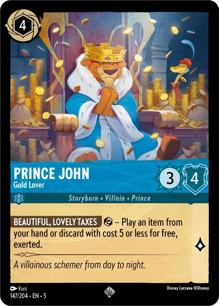 Prince John - Gold Lover (147/204) [Shimmering Skies] - Lorcana Single