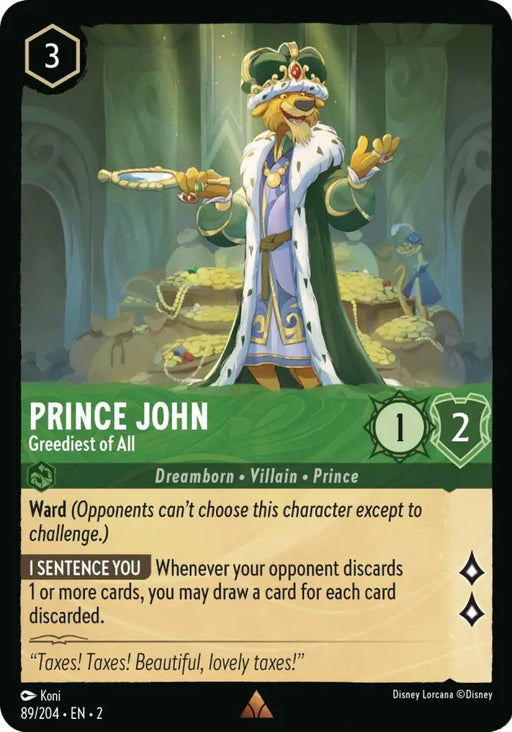 Prince John - Greediest of All (89/204) [Rise of the Floodborn] - Lorcana Single