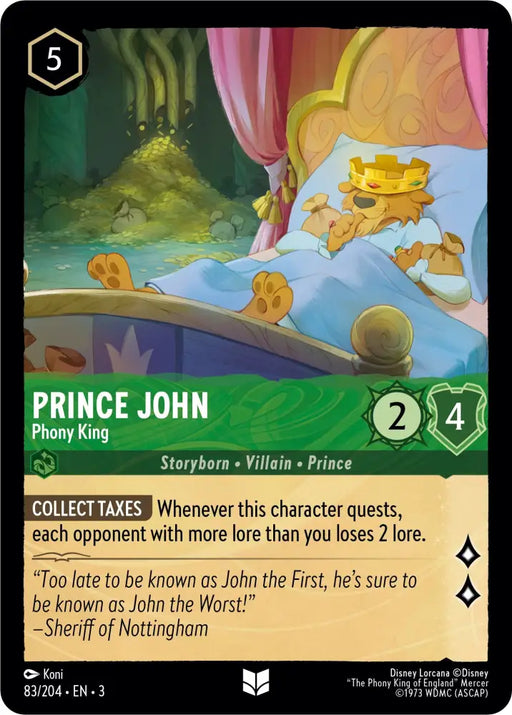 Prince John - Phony King (83//204) [Into the Inklands] - Lorcana Single