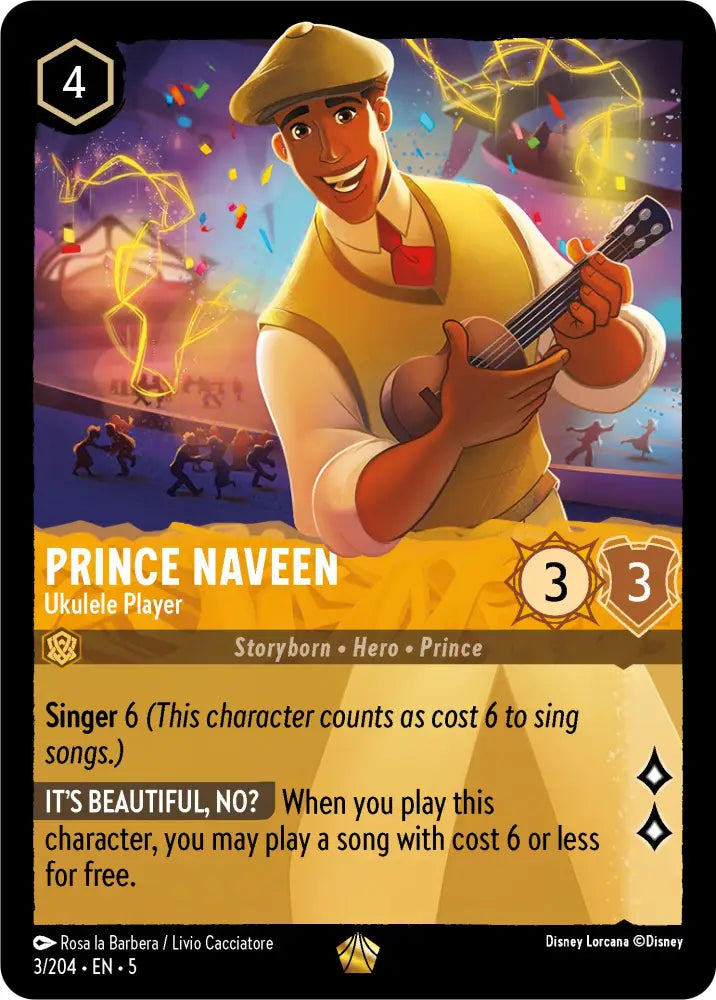 Prince Naveen - Ukulele Player (3/204) [Shimmering Skies] - Lorcana Single