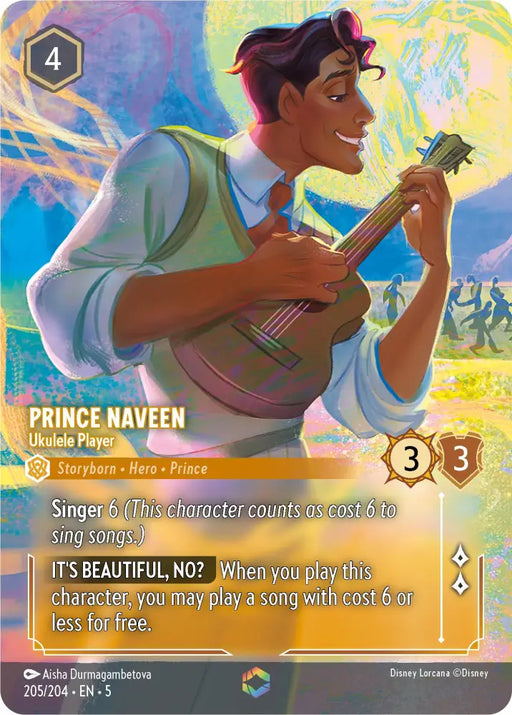 Prince Naveen - Ukulele Player (Enchanted) (205/204) [Shimmering Skies] - Lorcana Single