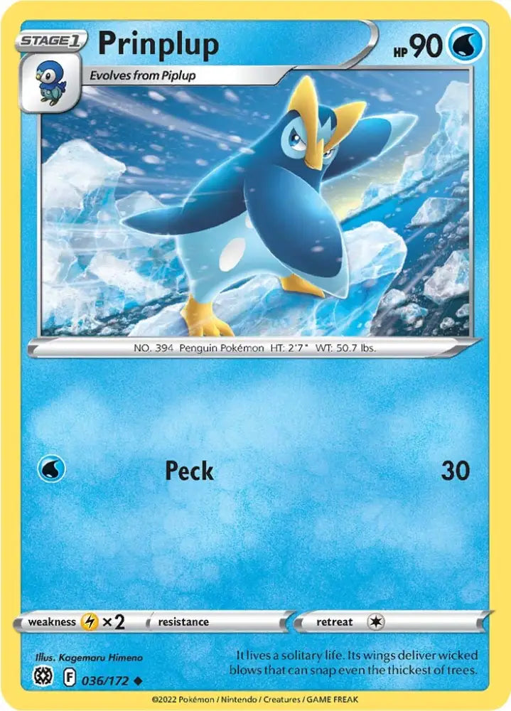 Prinplup (036/172) [Sword & Shield: Brilliant Stars] - Pokemon Single