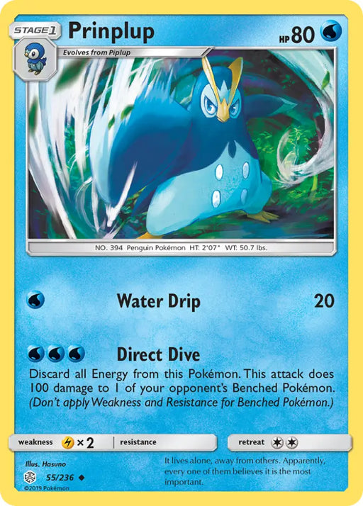 Prinplup (55/236) [Sun & Moon: Cosmic Eclipse] - Pokemon Single