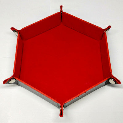 PLATEAU DE DÉS PLIABLE HEXAGONAL ROUGE