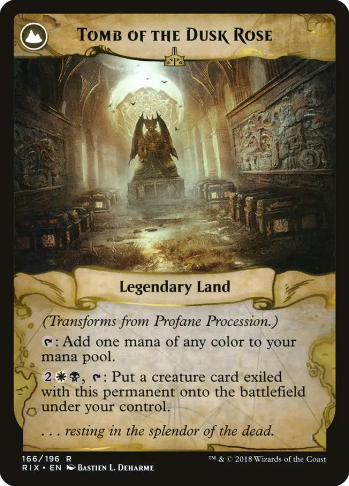 Profane Procession // Tomb of the Dusk Rose [Rivals of Ixalan] - MTG Single