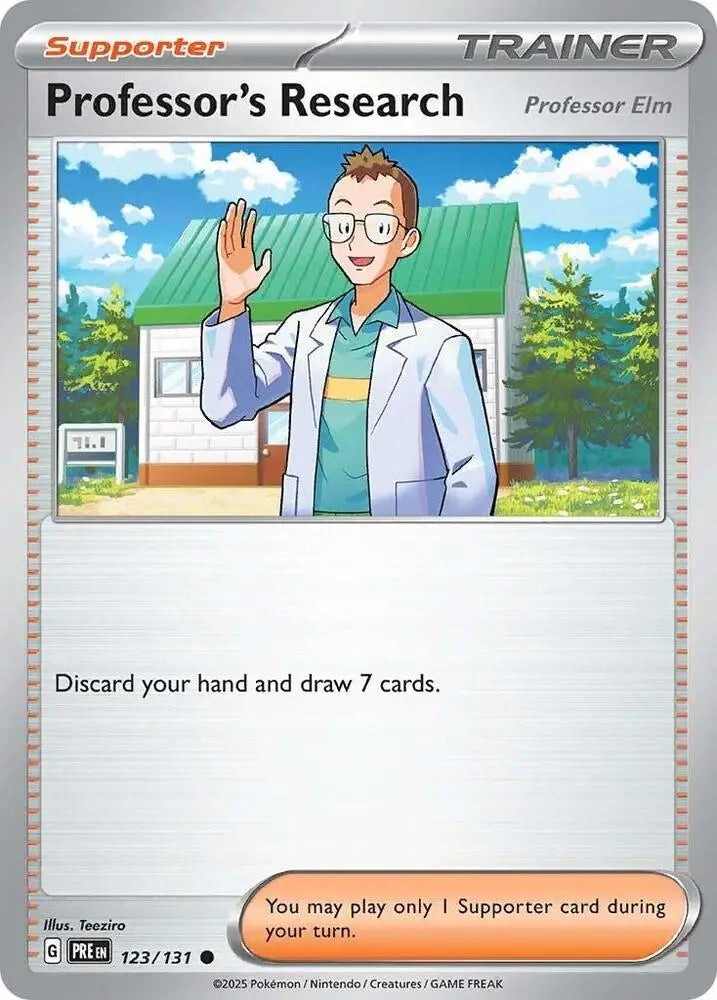 Professor’s Research (123/131) (Professor Elm) [Scarlet & Violet: Prismatic Evolutions] - Pokemon Single