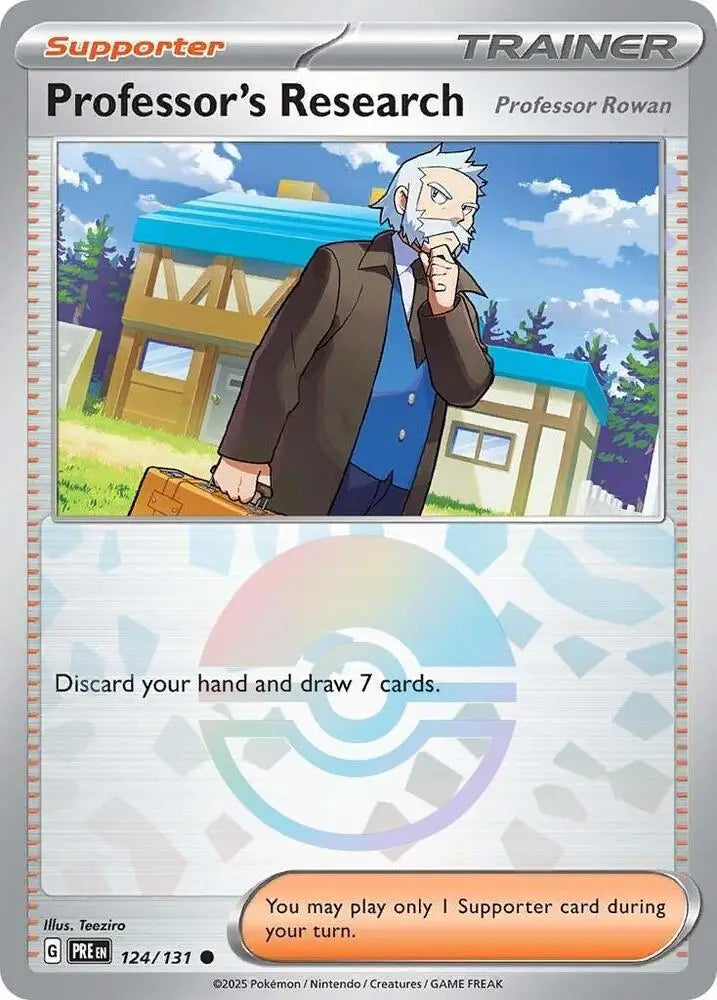 Professor’s Research (124/131) (Professor Rowan) (Poke Ball Pattern) [Scarlet & Violet: Prismatic Evolutions] - Pokemon