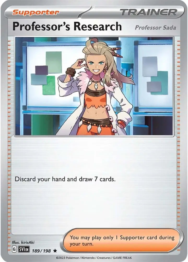 Professor’s Research (Professor Sada) (189/198) [Scarlet & Violet: Base Set] - Pokemon Single